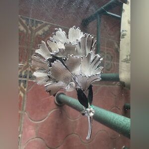 Vintage BSK Pin Carnation Large Flower Articulated!